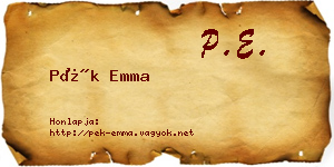 Pék Emma névjegykártya